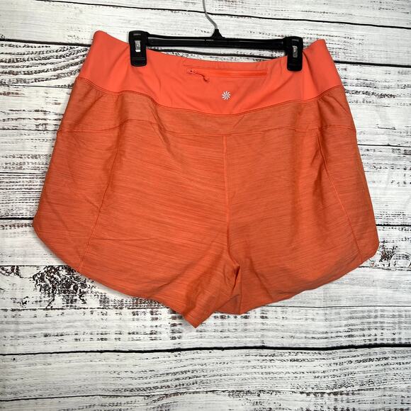 Athleta Run With It Textured 3.5" Short, Space Dye Orange 1X - Picture 5 of 5
